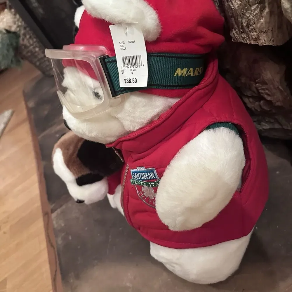 2004 Marshall Field’s SantaBear Ski Patrol Plush Bear Dog Goggles Tag 15”